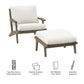 Saratoga Outdoor Patio Teak Wood Chair and Ottoman Set by Modway EEI-7268 FredCo