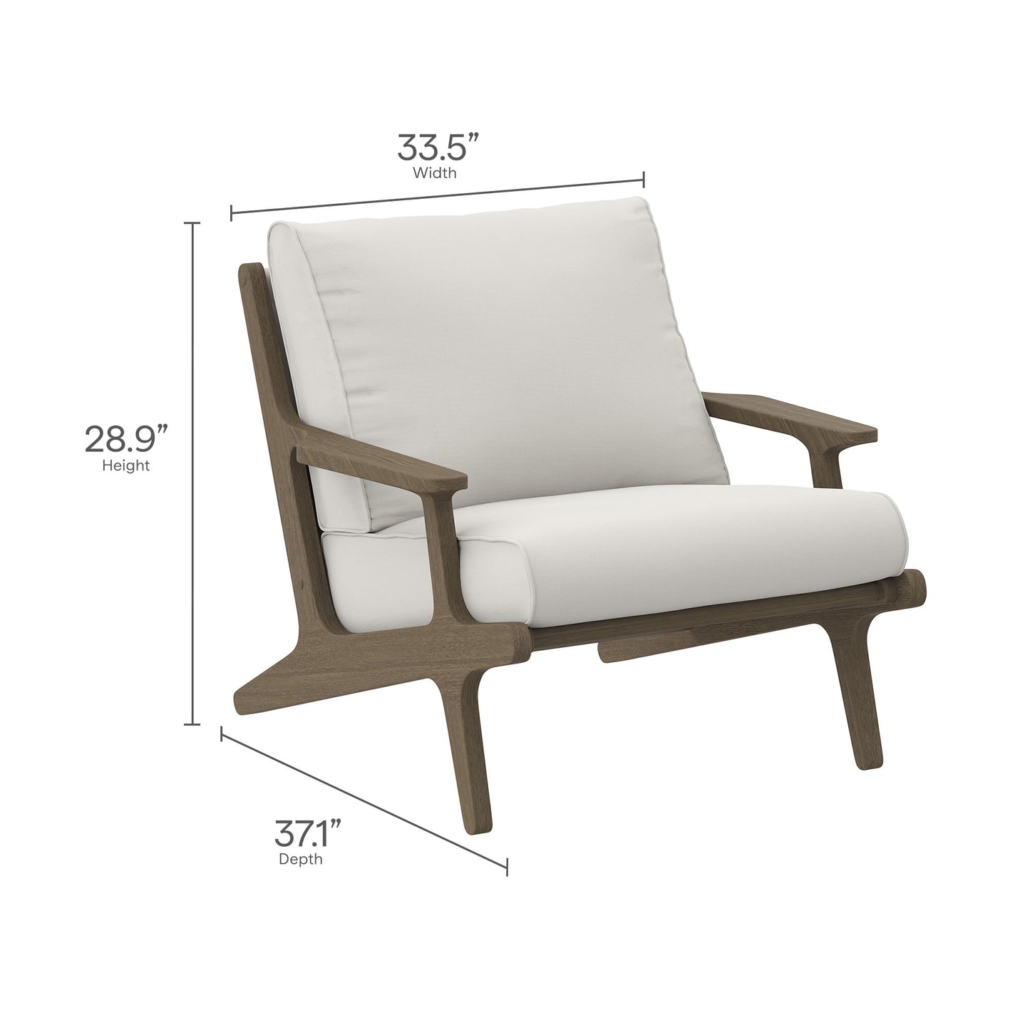 Saratoga Outdoor Patio Teak Wood Chair and Ottoman Set by Modway EEI-7268 FredCo