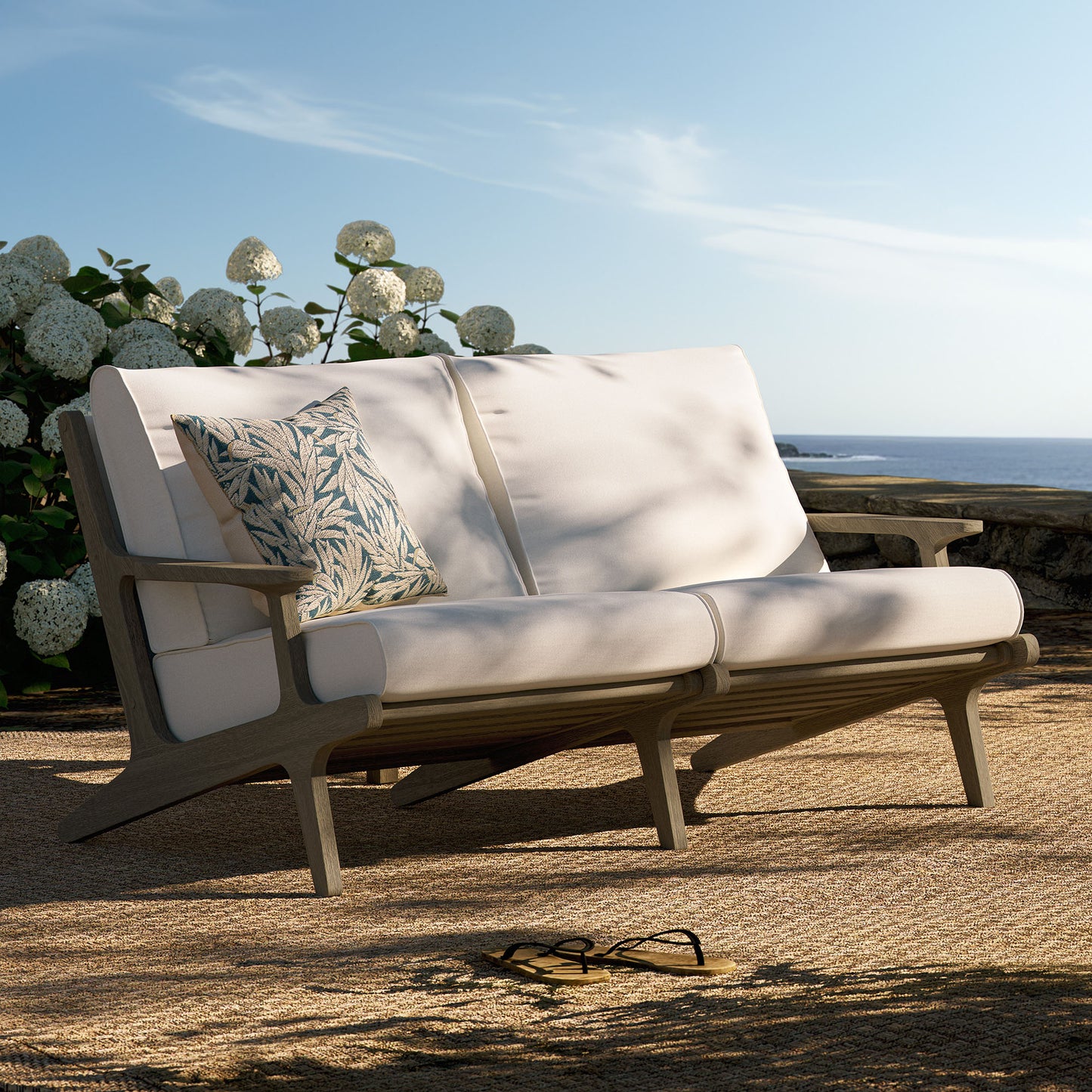 Saratoga Outdoor Patio Teak Wood Loveseat by Modway EEI-7247 FredCo