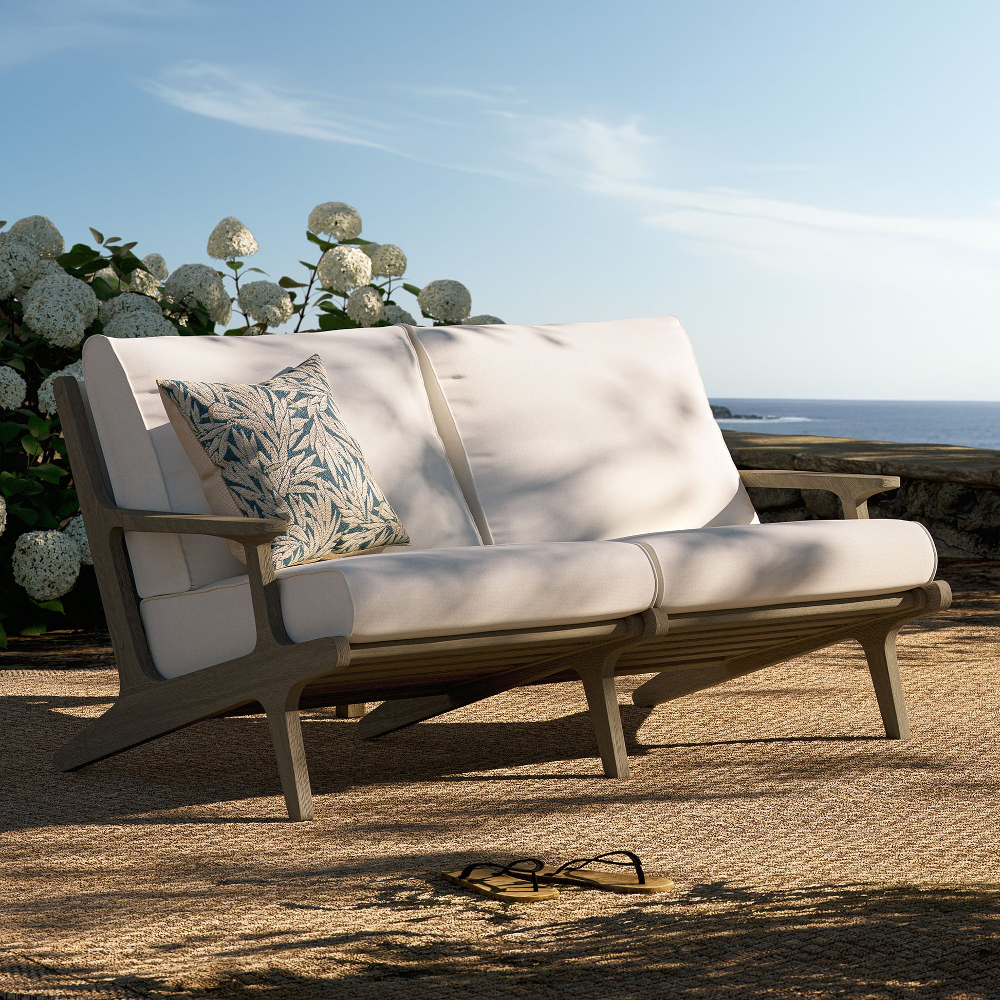 Saratoga Outdoor Patio Teak Wood Loveseat by Modway EEI-7247 FredCo