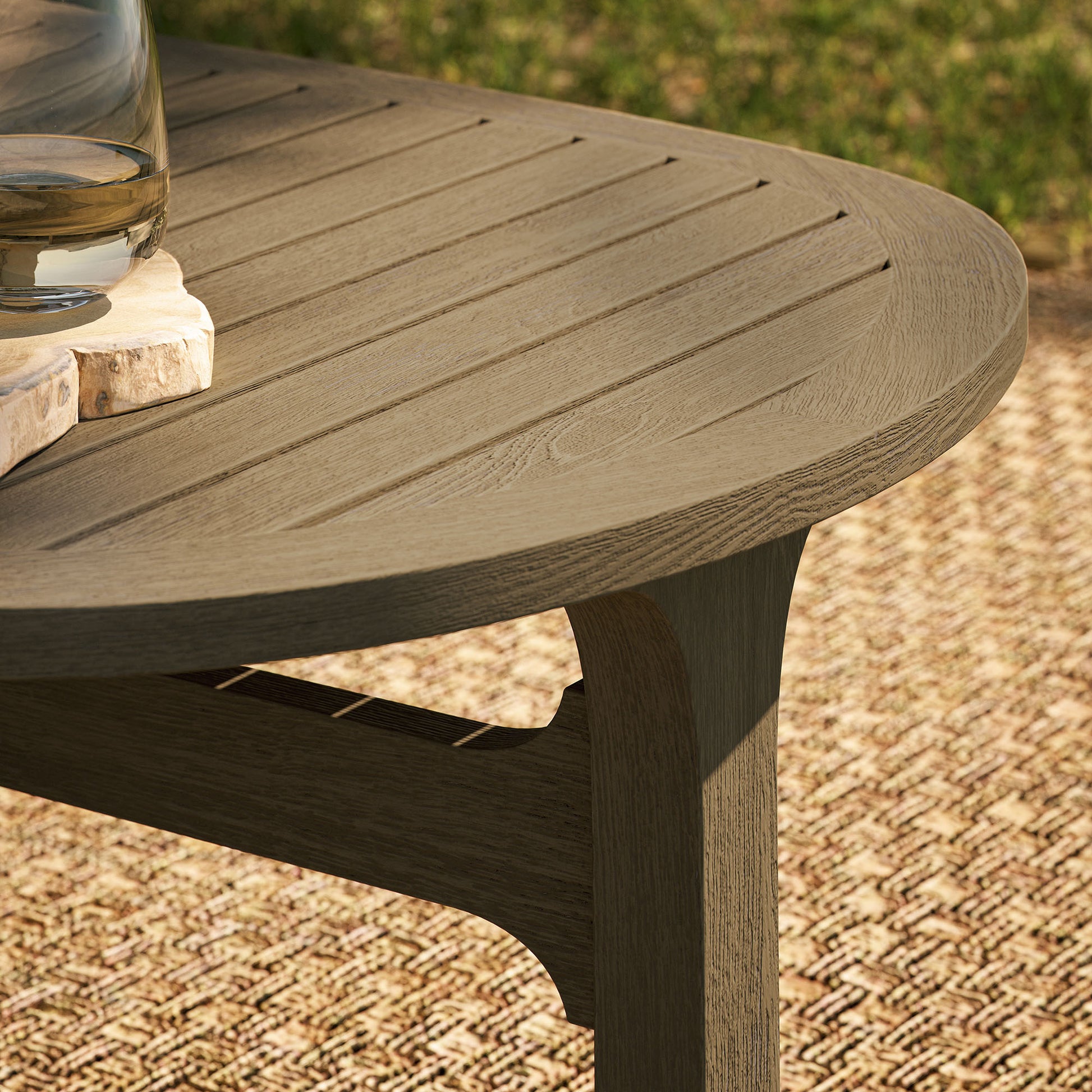 Saratoga Oval Outdoor Patio Teak Wood Coffee Table by Modway EEI-7246 FredCo