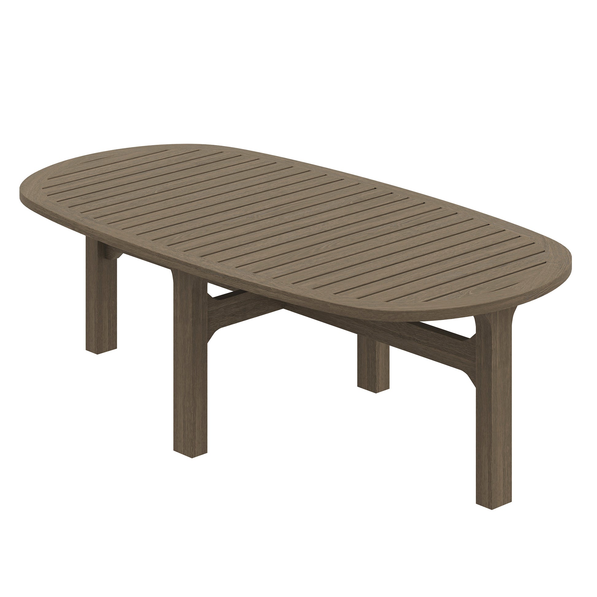 Saratoga Oval Outdoor Patio Teak Wood Coffee Table by Modway EEI-7246 FredCo