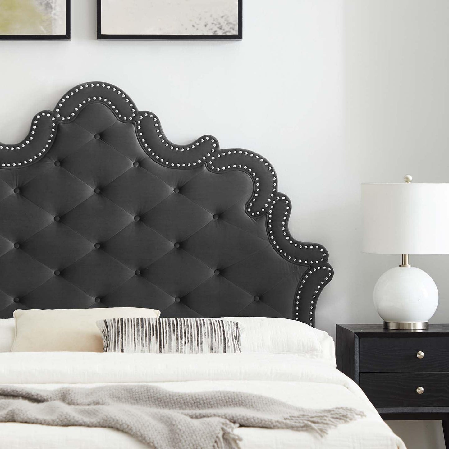 Sasha Button-Tufted Performance Velvet Twin Bed, MOD-6792 FredCo