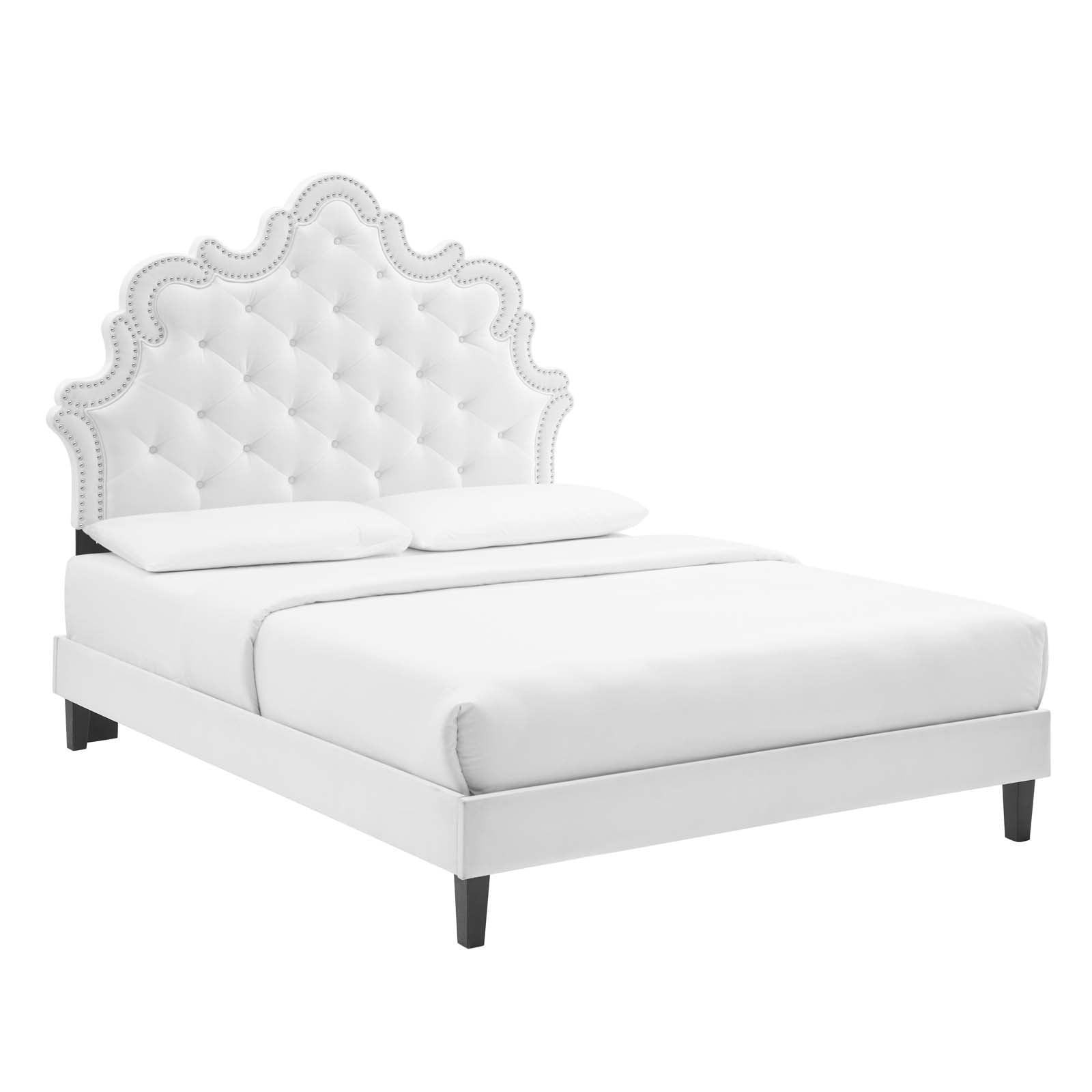Sasha Button-Tufted Performance Velvet Twin Bed, MOD-6797 FredCo
