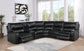 Saul Black Leather Aire Power Recliner Sectional Sofa w/ USB Port & Cupholder Console FredCo