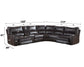 Saul Espresso Faux Leather Power Recliner Sectional Sofa FredCo