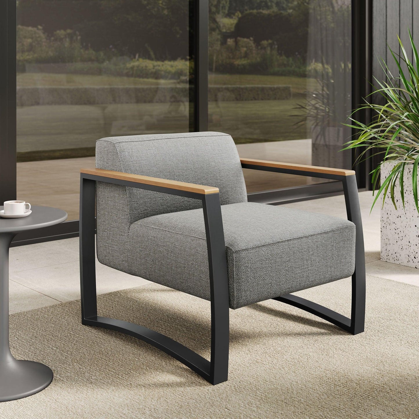 Sauve Outdoor Patio Aluminum and Fabric Armchair by Modway FredCo