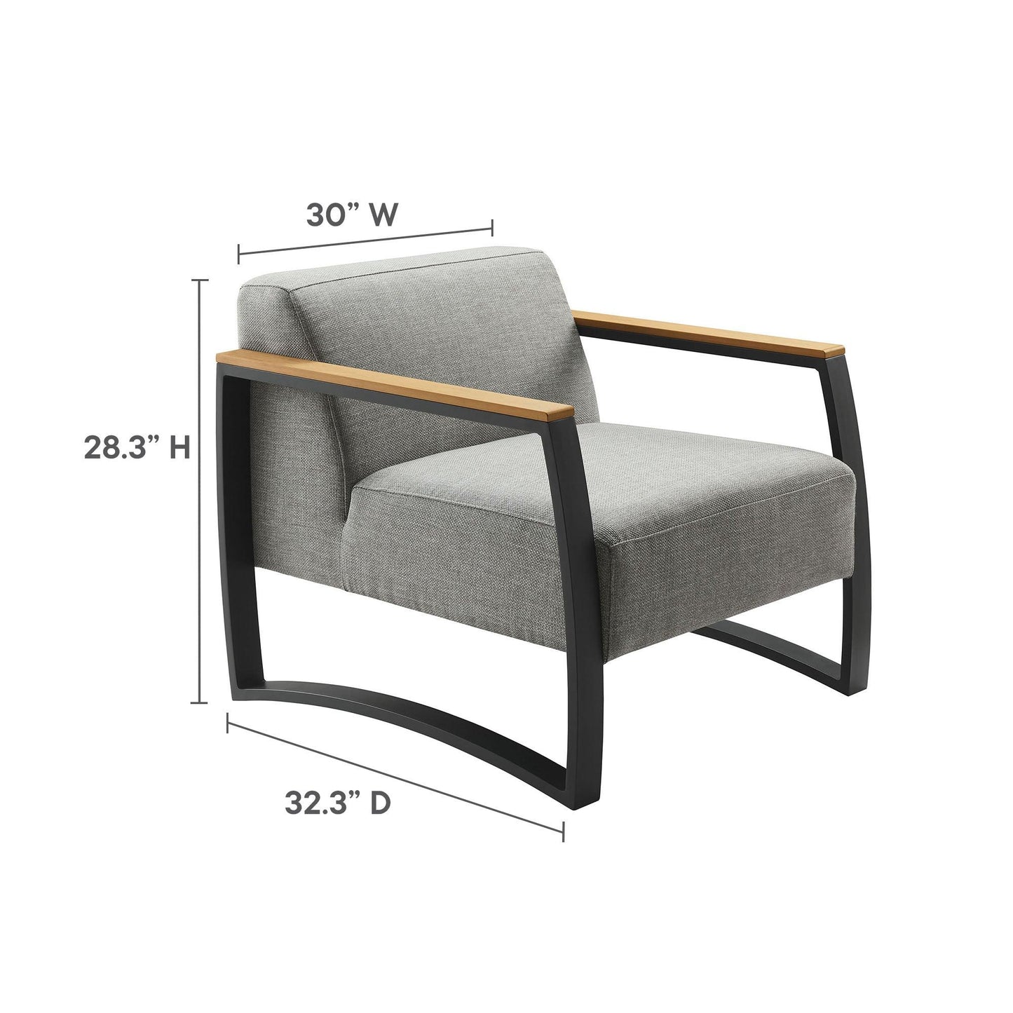 Sauve Outdoor Patio Aluminum and Fabric Armchair by Modway FredCo