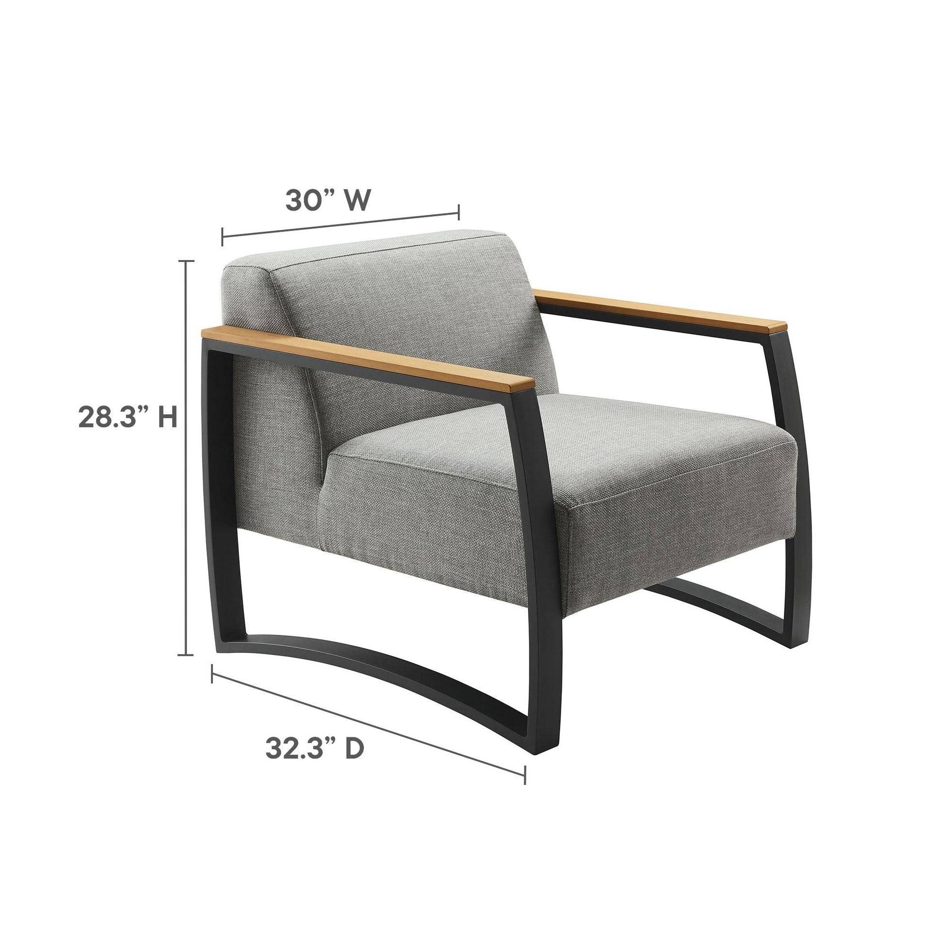 Sauve Outdoor Patio Aluminum and Fabric Armchair by Modway FredCo