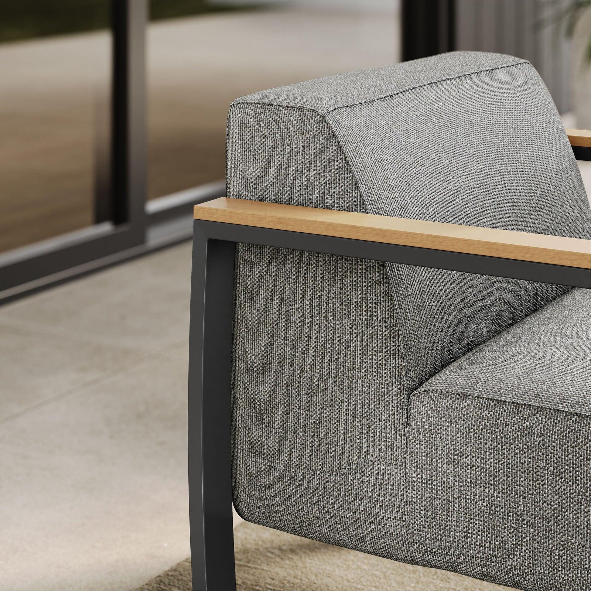 Sauve Outdoor Patio Aluminum and Fabric Armchair by Modway FredCo