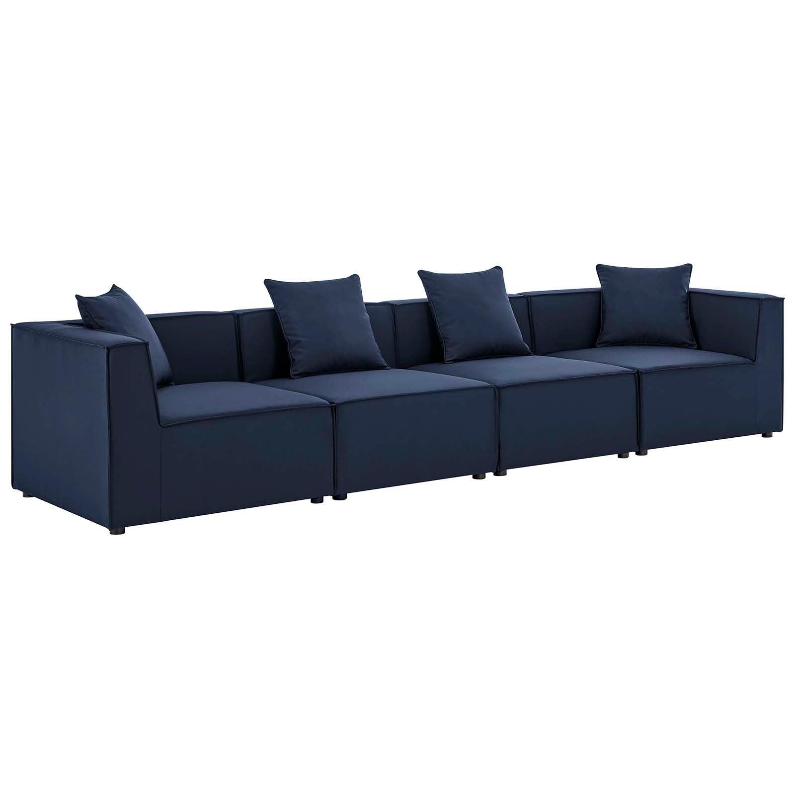 Saybrook Outdoor Patio Upholstered 4-Piece Sectional Sofa, EEI-4381 FredCo