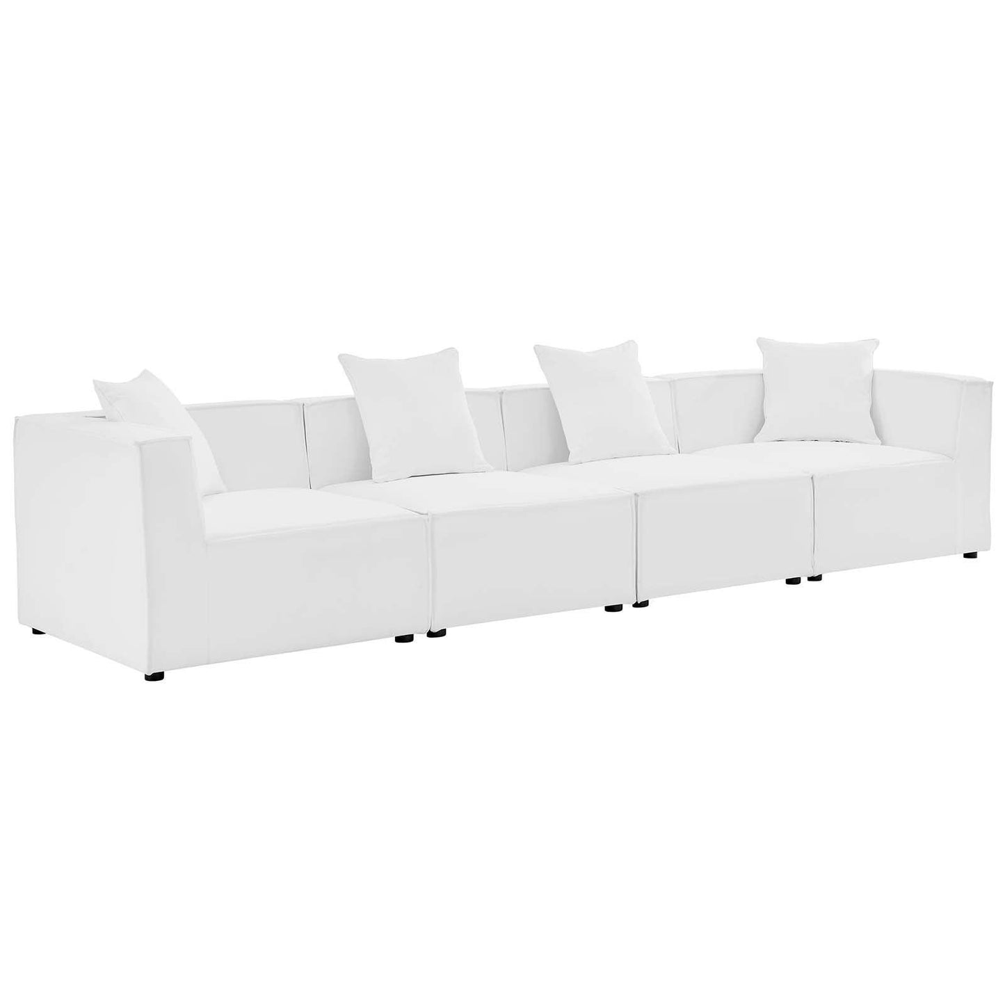 Saybrook Outdoor Patio Upholstered 4-Piece Sectional Sofa, EEI-4381 FredCo