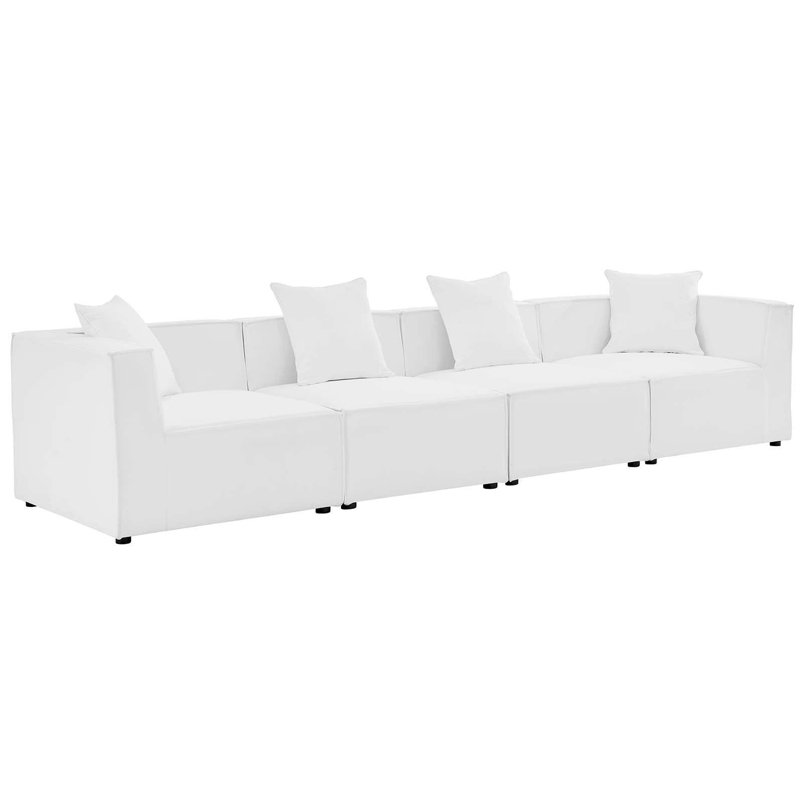 Saybrook Outdoor Patio Upholstered 4-Piece Sectional Sofa, EEI-4381 FredCo