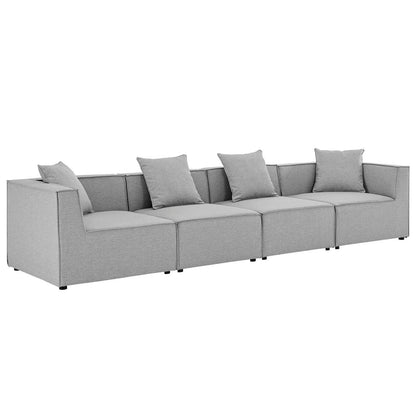 Saybrook Outdoor Patio Upholstered 4-Piece Sectional Sofa, EEI-4381 FredCo