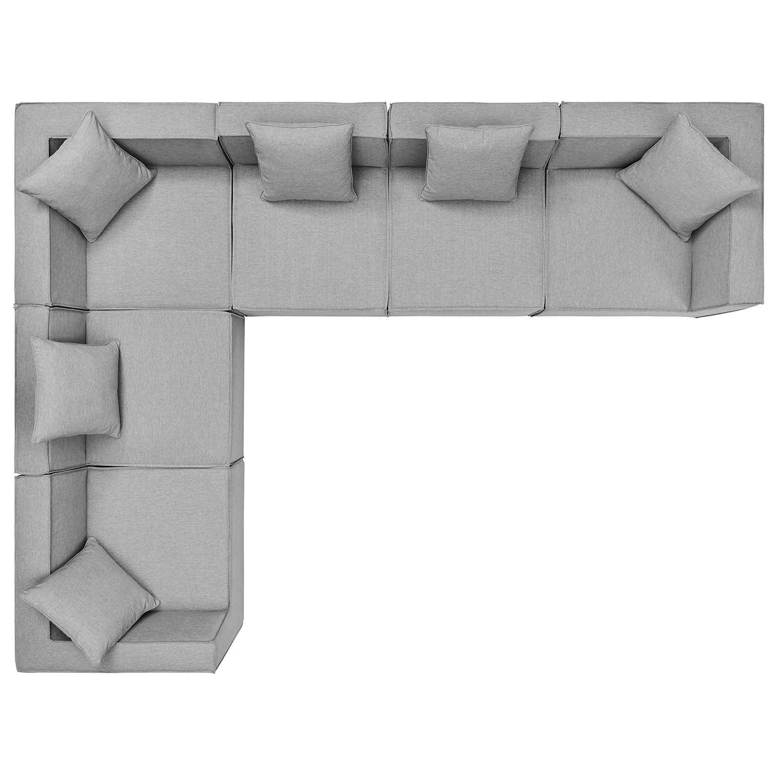 Saybrook Outdoor Patio Upholstered 6-Piece Sectional Sofa, EEI-4385 FredCo