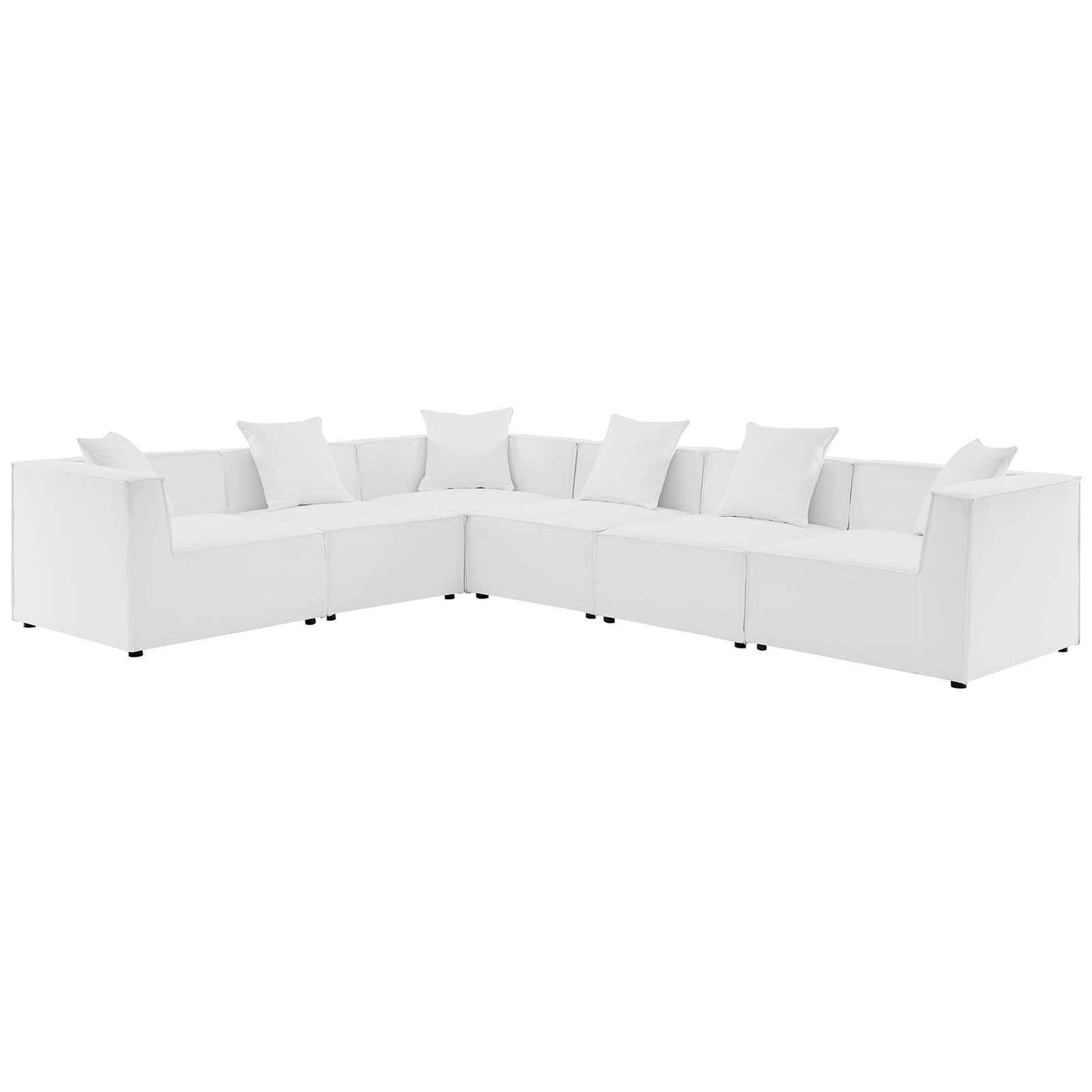 Saybrook Outdoor Patio Upholstered 6-Piece Sectional Sofa, EEI-4385 FredCo