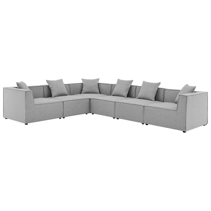 Saybrook Outdoor Patio Upholstered 6-Piece Sectional Sofa, EEI-4385 FredCo
