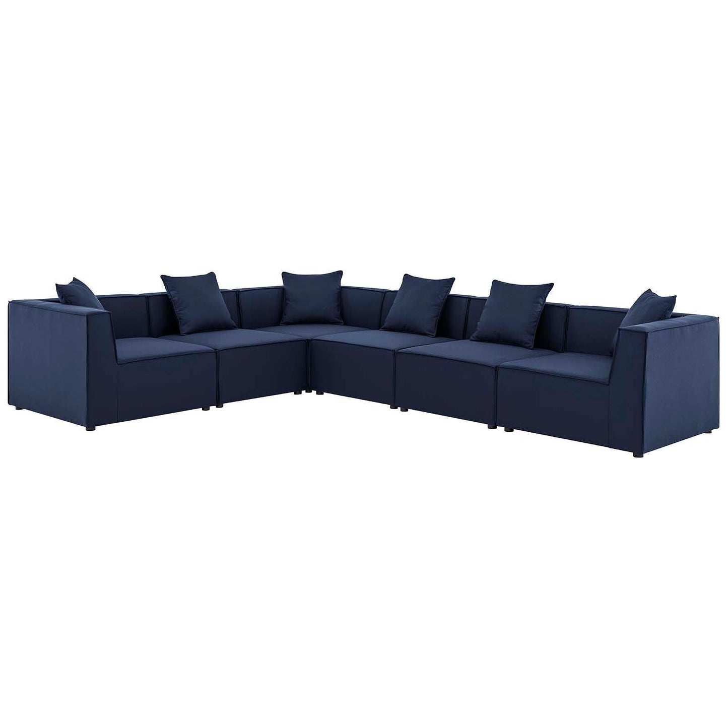 Saybrook Outdoor Patio Upholstered 6-Piece Sectional Sofa, EEI-4385 FredCo