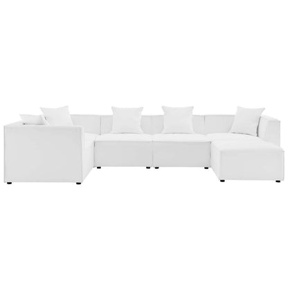 Saybrook Outdoor Patio Upholstered 6-Piece Sectional Sofa, EEI-4386 FredCo