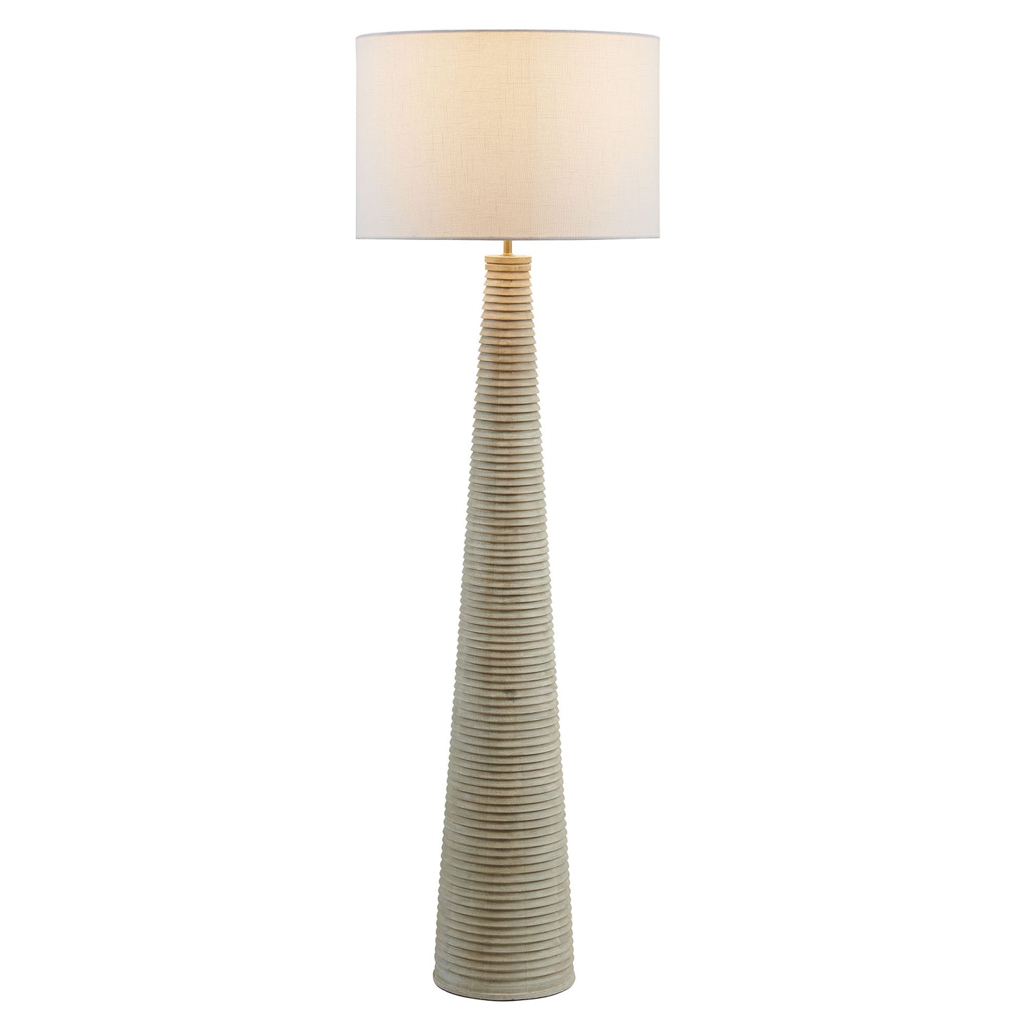 Saylor Carved Ribbed Wood Floor Lamp With Drum Shade by Modway EEI-7190 FredCo