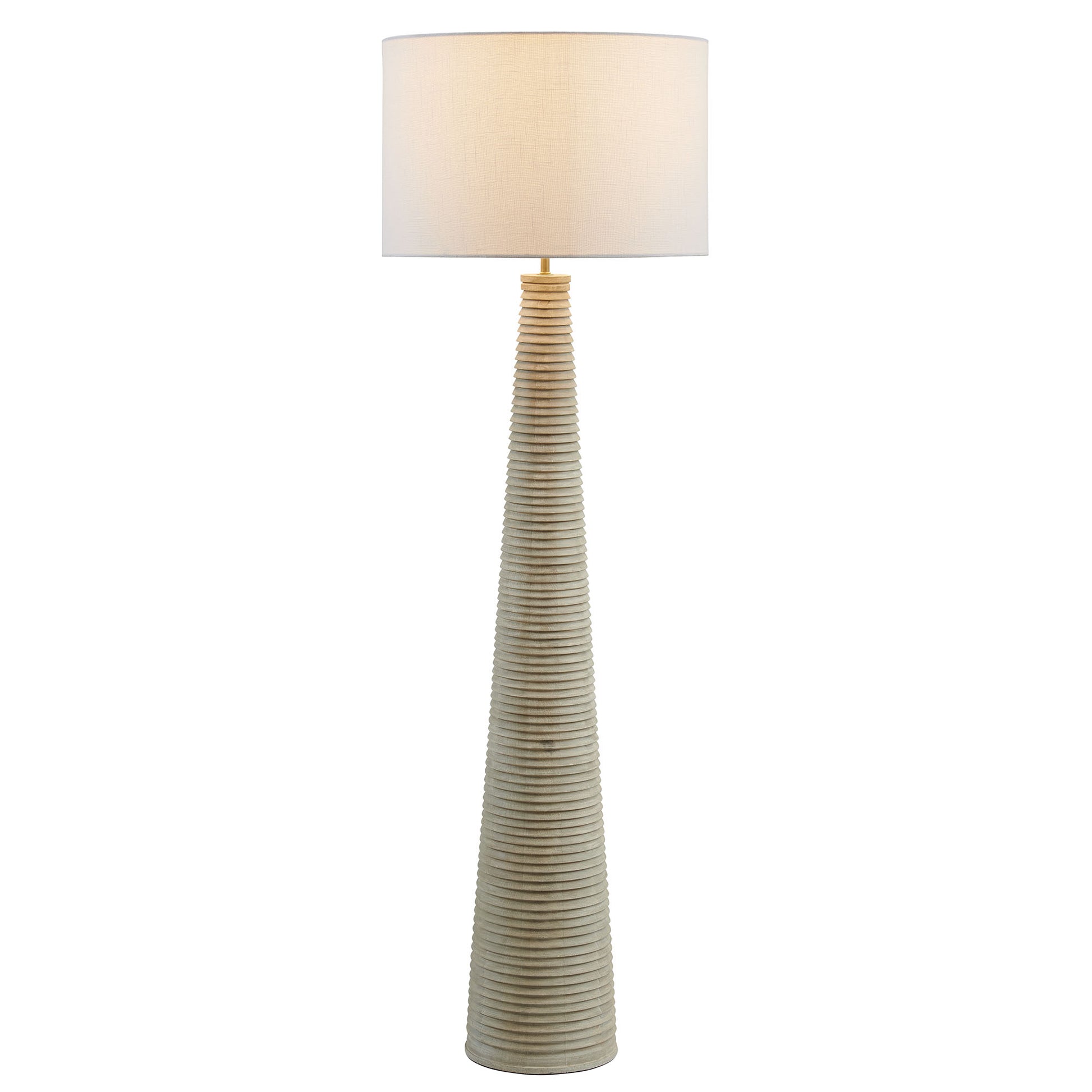 Saylor Carved Ribbed Wood Floor Lamp With Drum Shade by Modway EEI-7190 FredCo