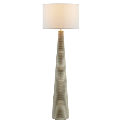 Saylor Carved Ribbed Wood Floor Lamp With Drum Shade by Modway EEI-7190 FredCo
