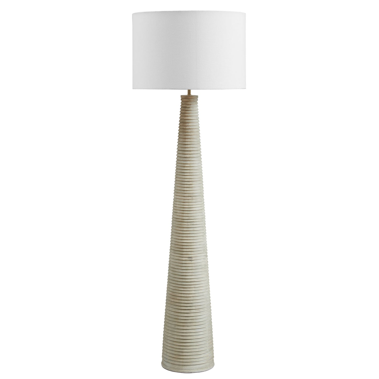 Saylor Carved Ribbed Wood Floor Lamp With Drum Shade by Modway EEI-7190 FredCo