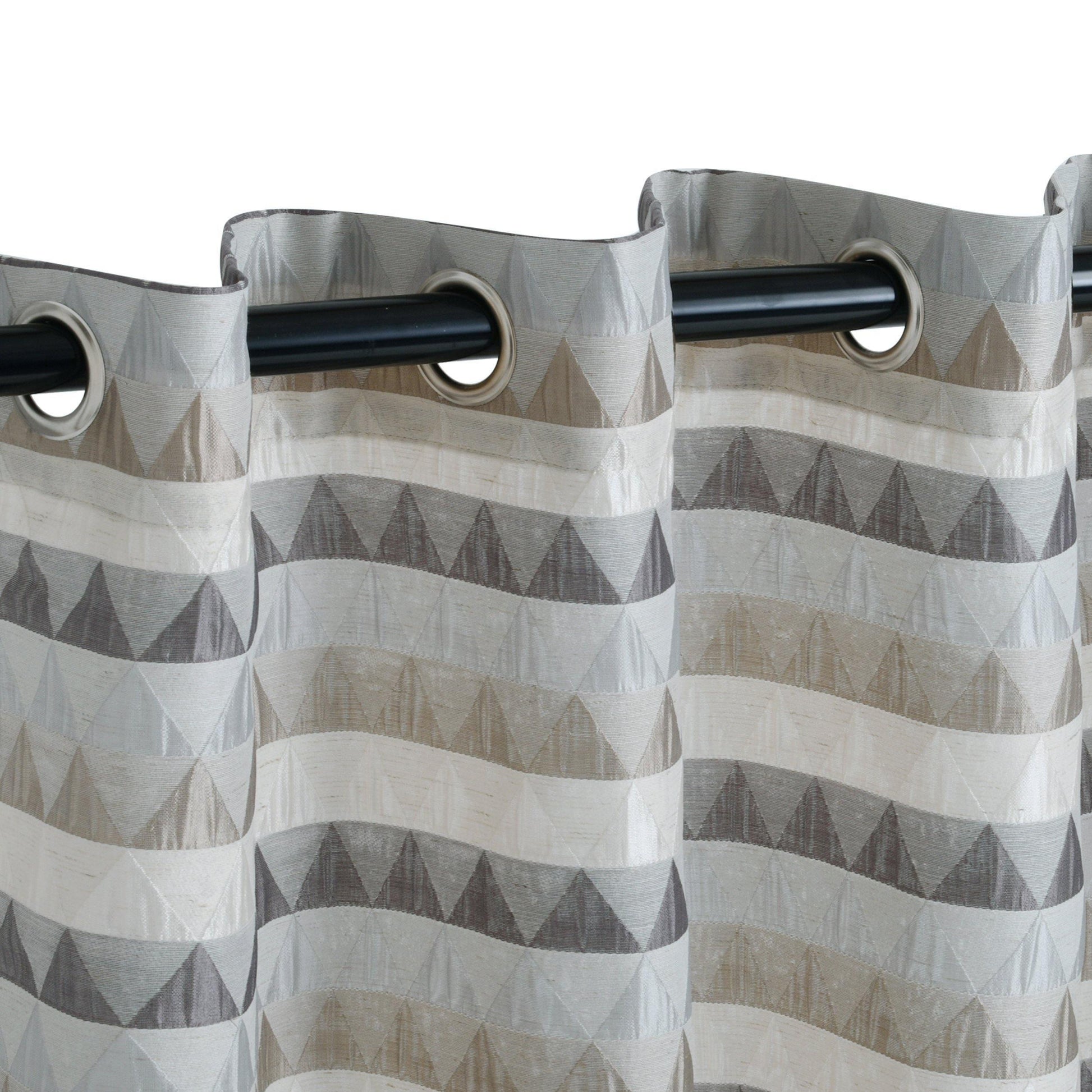 Scalene Opaque Light Filtering Shimmer Sand Dune Jacquard Curtain Set FredCo