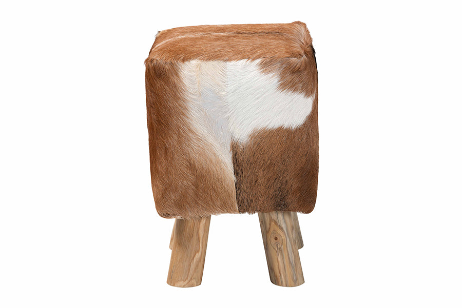 Scotlyn Genuine Goat Leather Footstool FredCo