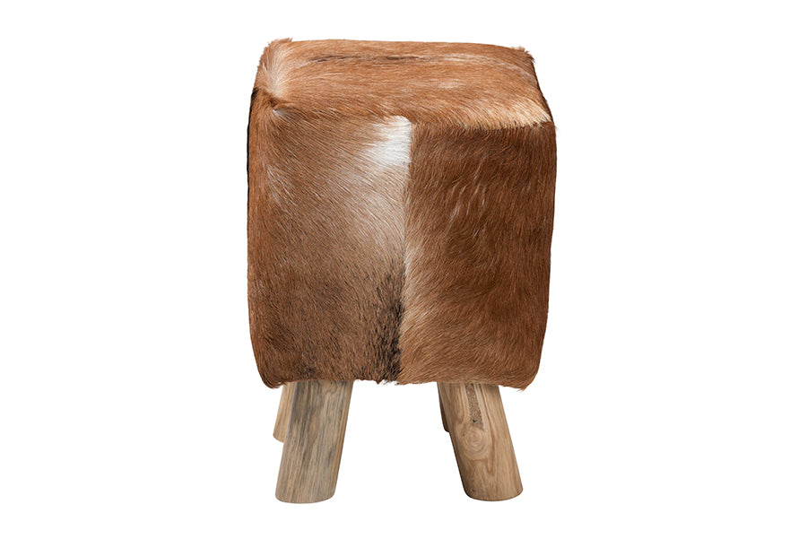 Scotlyn Genuine Goat Leather Footstool FredCo