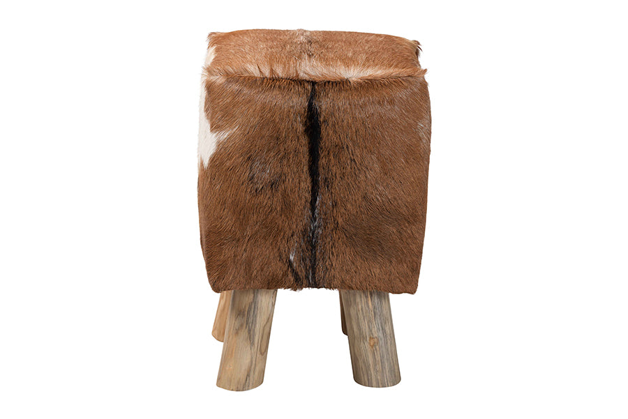 Scotlyn Genuine Goat Leather Footstool FredCo
