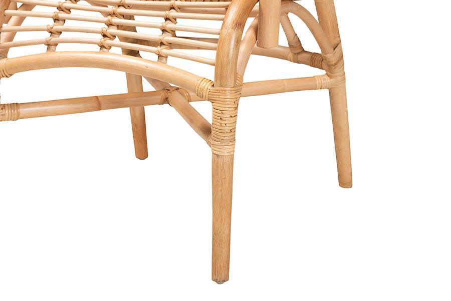 Seminyak Modern Bohemian Natural Rattan Lounge Chair FredCo