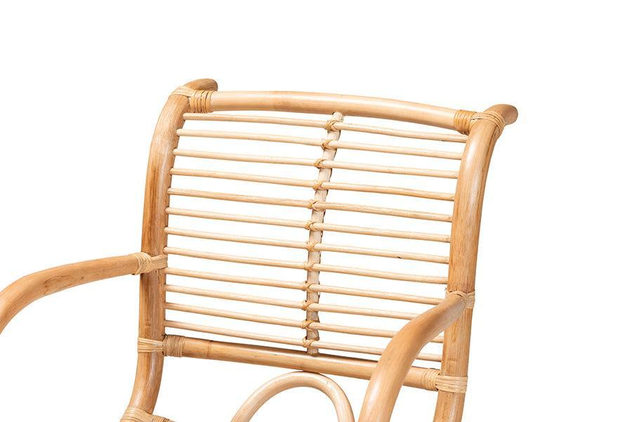 Seminyak Modern Bohemian Natural Rattan Lounge Chair FredCo
