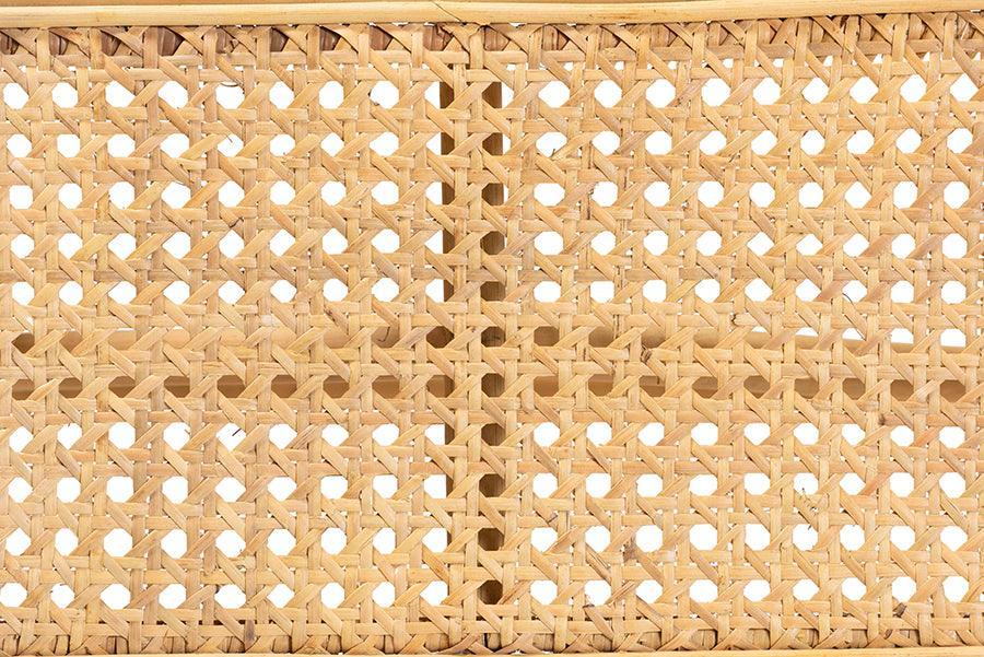 Septa Modern Bohemian Natural Brown Rattan Accent Bench FredCo
