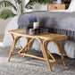 Septa Modern Bohemian Natural Brown Rattan Accent Bench FredCo