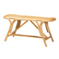 Septa Modern Bohemian Natural Brown Rattan Accent Bench FredCo