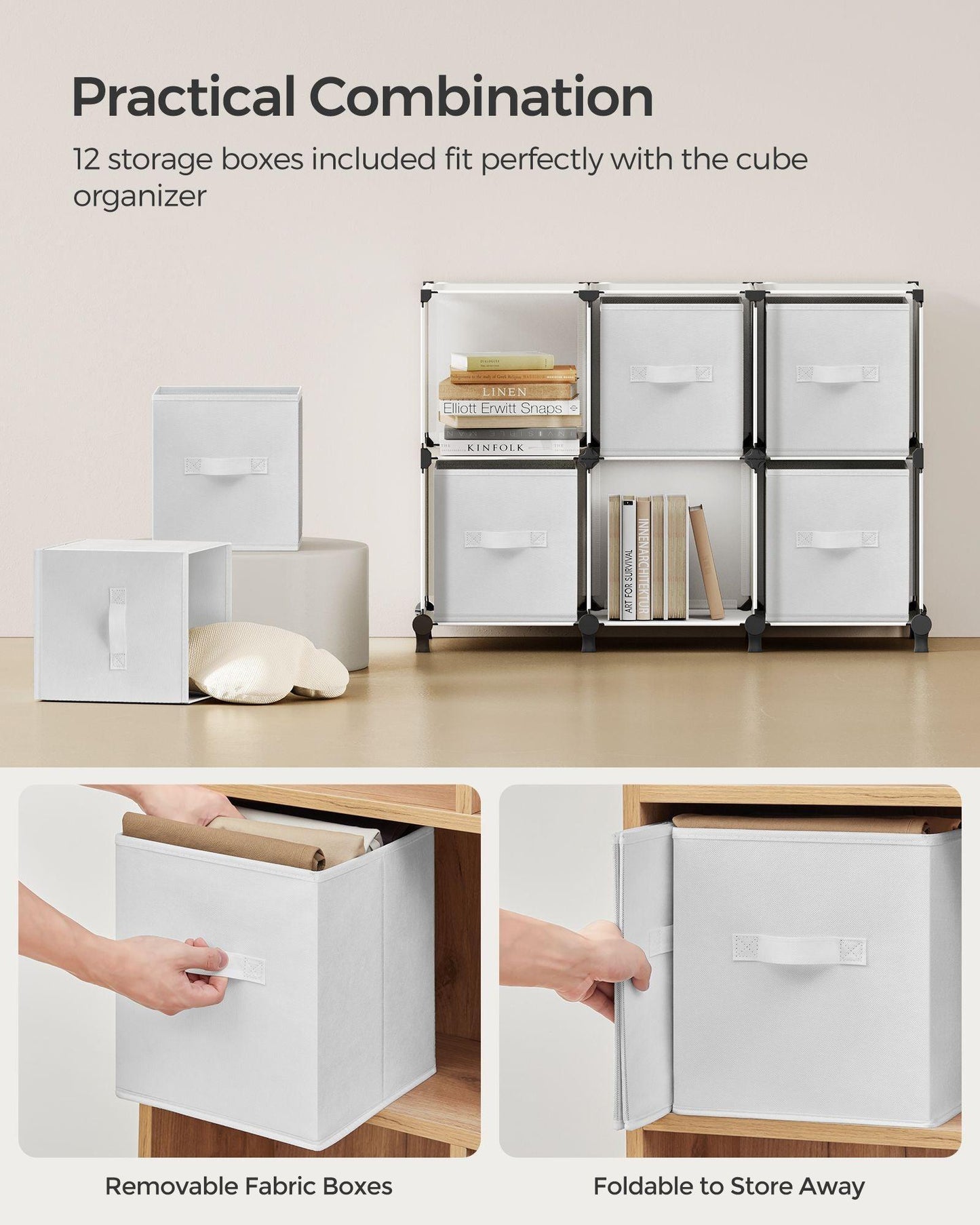 Set of 12-Cube Organizer Cloud White FredCo