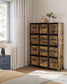 Set of 12-Cube Organizer Rustic Brown FredCo