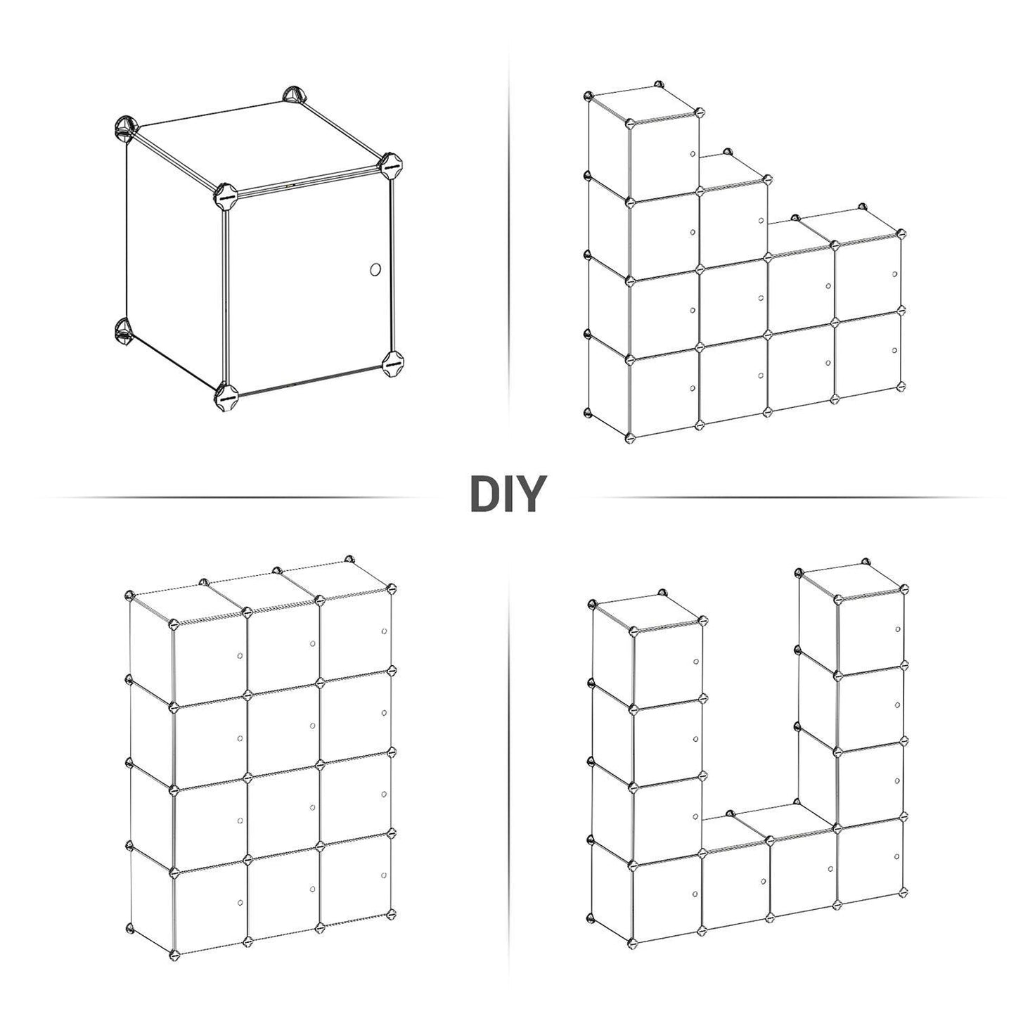 Set of 12 Cube Storage with door FredCo