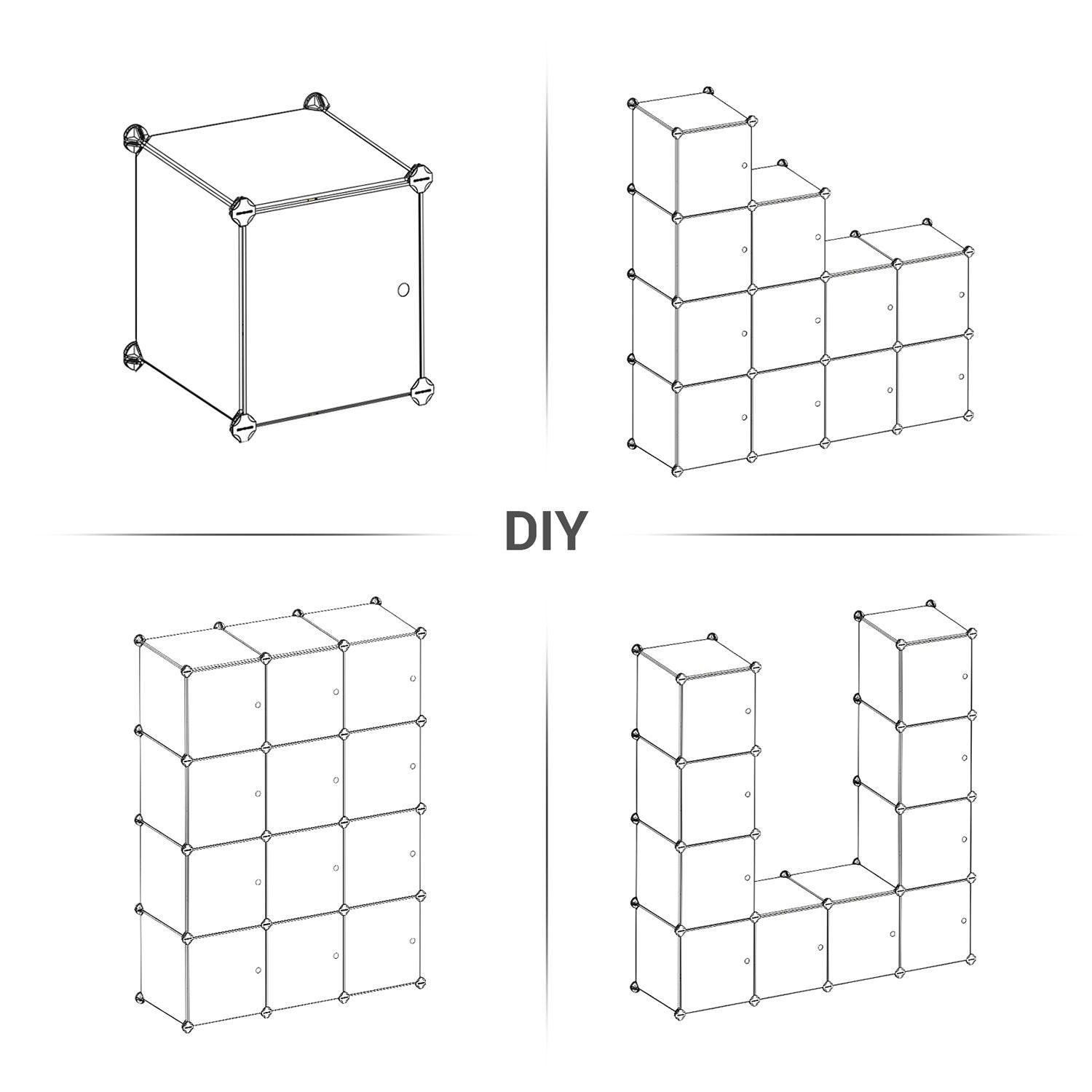 Set of 12 Cube Storage with door FredCo