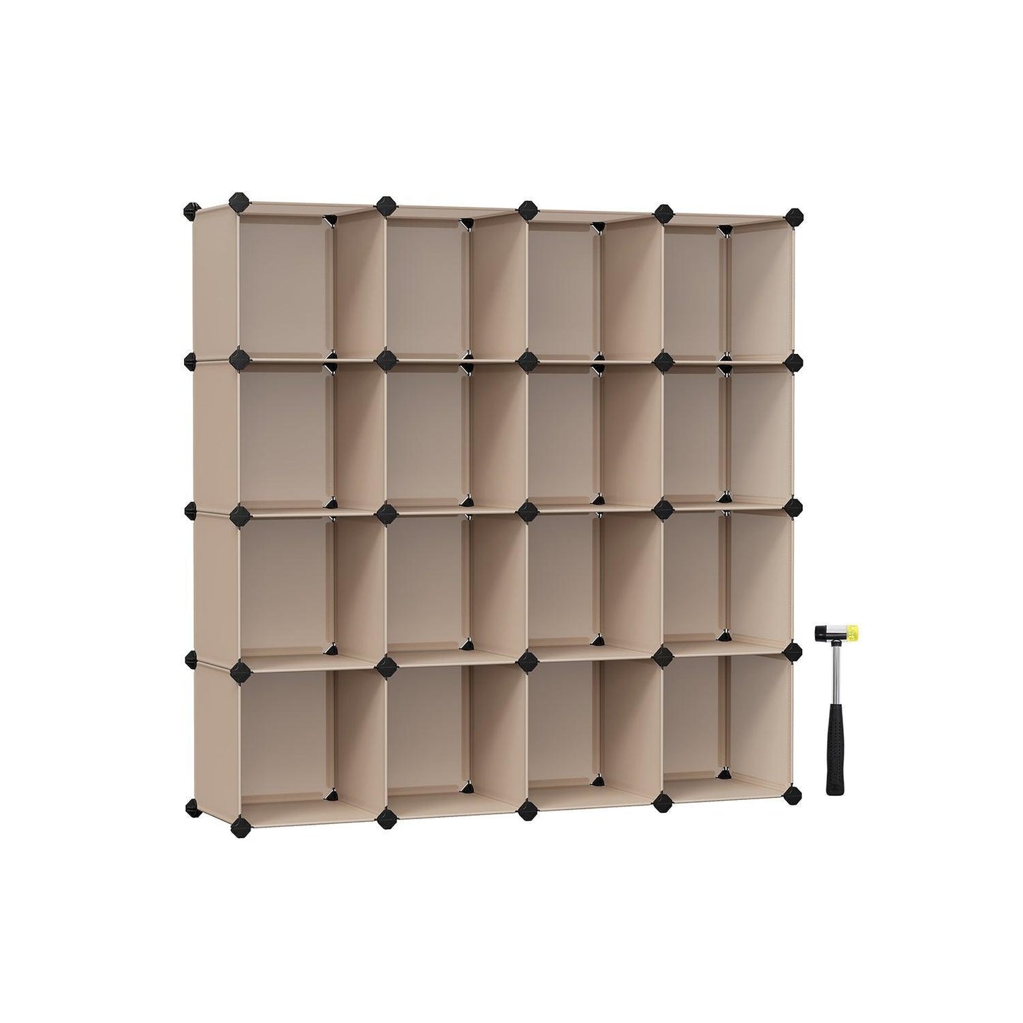 Set of 16 Cube Storage Organizer Camel Brown FredCo