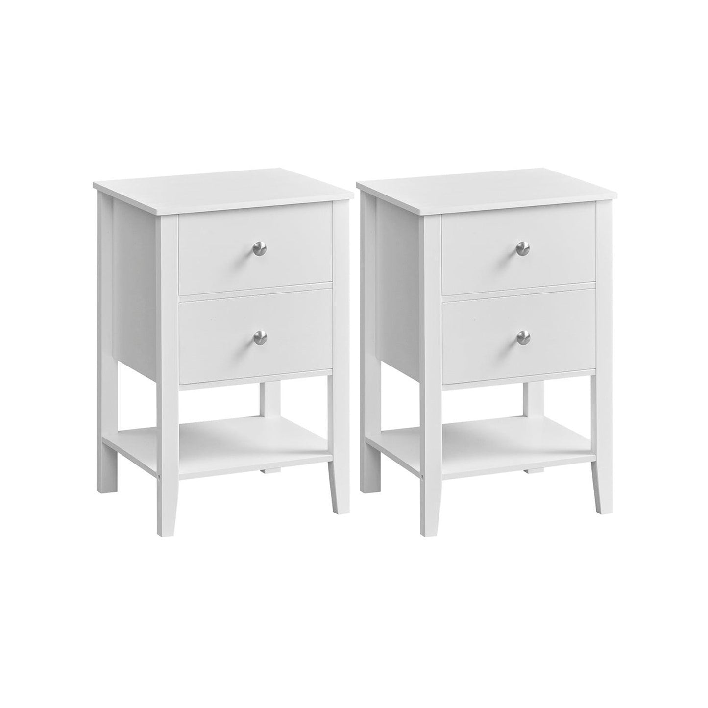 Set of 2 Bamboo Nightstands Cloud White FredCo