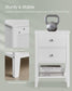 Set of 2 Bamboo Nightstands Cloud White FredCo