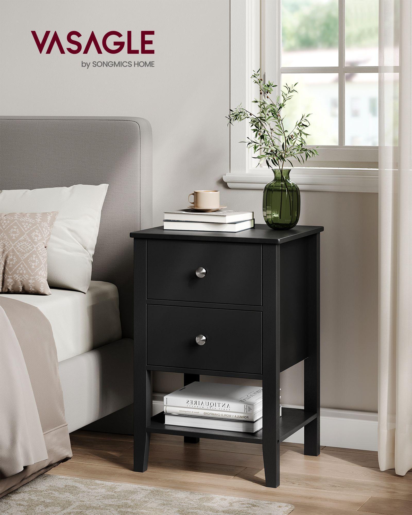 Set of 2 Bamboo Nightstands Ink Black FredCo