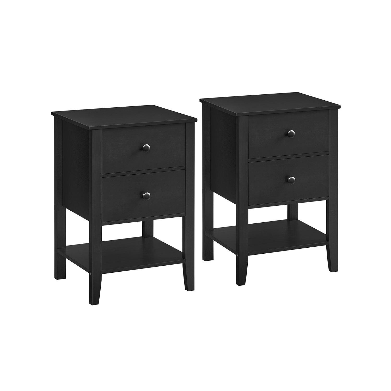 Set of 2 Bamboo Nightstands Ink Black FredCo