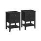 Set of 2 Bamboo Nightstands Ink Black FredCo