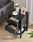 Set of 2 Bamboo Nightstands Ink Black FredCo