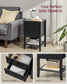 Set of 2 Bamboo Nightstands Ink Black FredCo