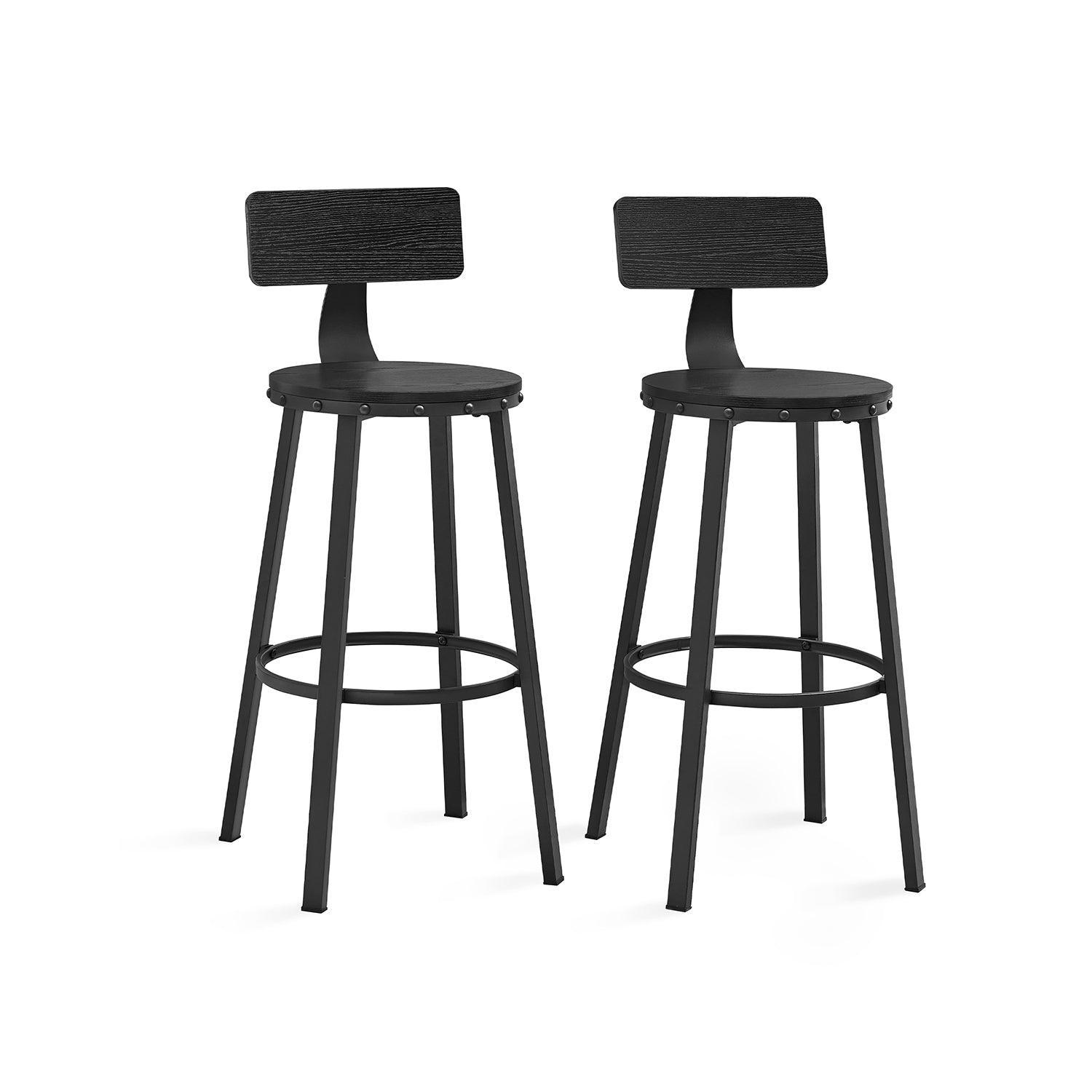 Set of 2 Bar Stools Black FredCo