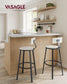 Set of 2 Bar Stools White and Black FredCo